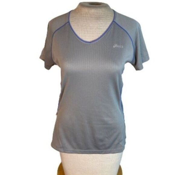 Asics Active Athletic Short Sleeve Top T Tee Shirt Gray S Small - Picture 2 of 5